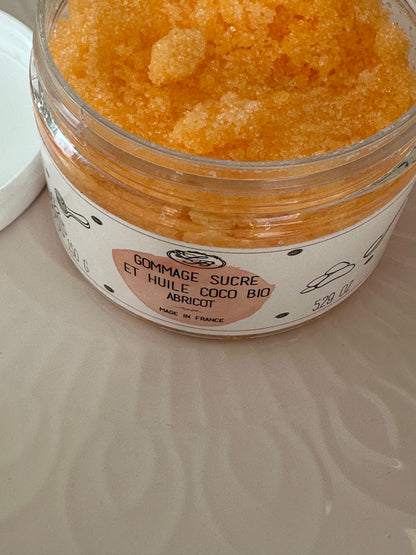 Gommage au sucre et huile de coco bio Abricot