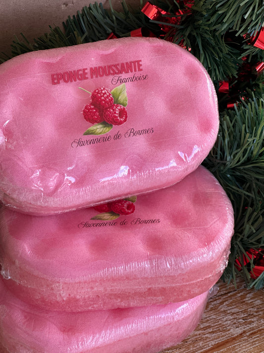 Éponge moussante framboise