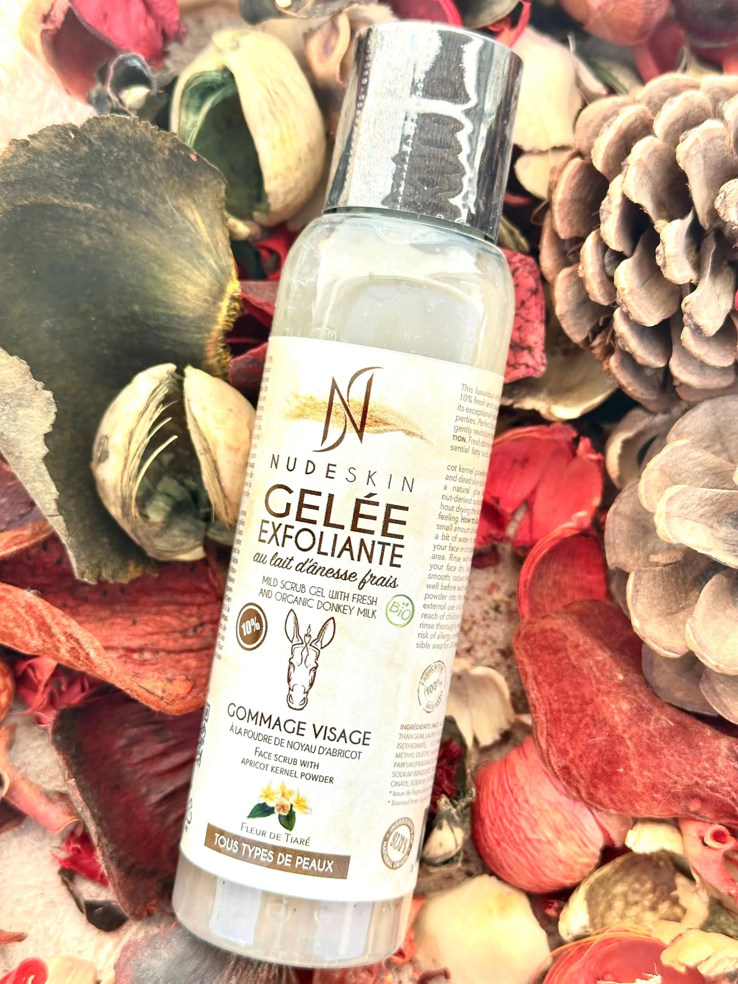 Gelée exfoliante au Lait d'ânesse Parfum Fleur de Tiare - MON BIO CONCEPT